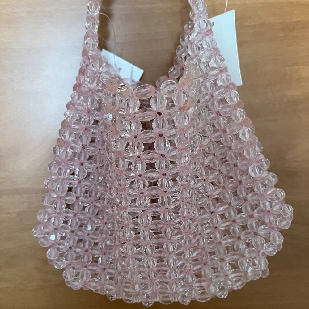 Beaded Shoulder Bag in Pretty Pink Sparkly Beads, NWT - Picture 5 of 8